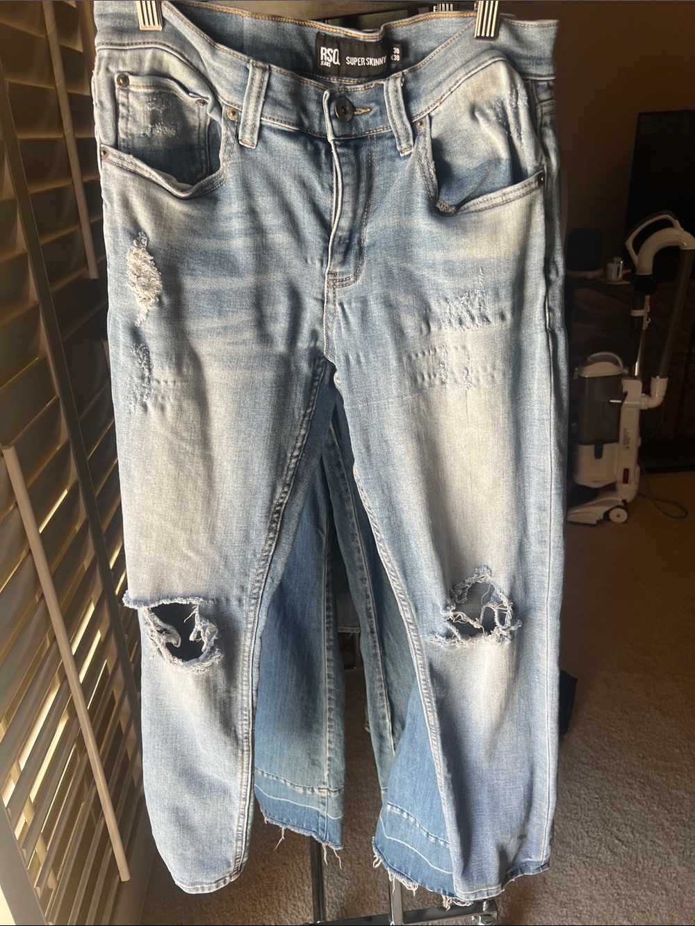 RSQ Light Blue Distressed Super Skinny Jeans